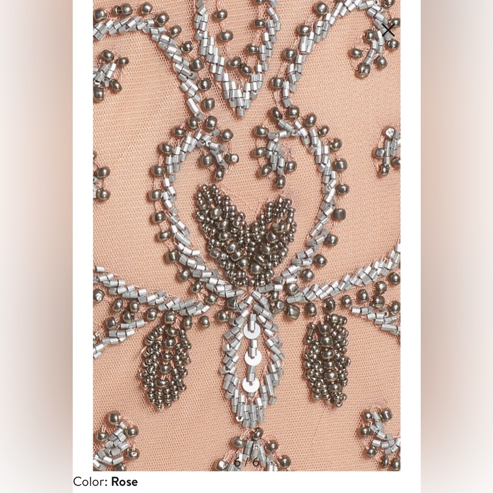 Pisarro Nights Beaded Mesh Maxi Dress - Rose - Picture 10 of 10